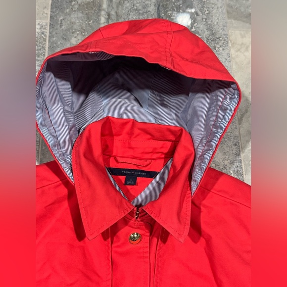 Tommy Hilfiger Vibrant Coral Trench Coat - Picture 2 of 9